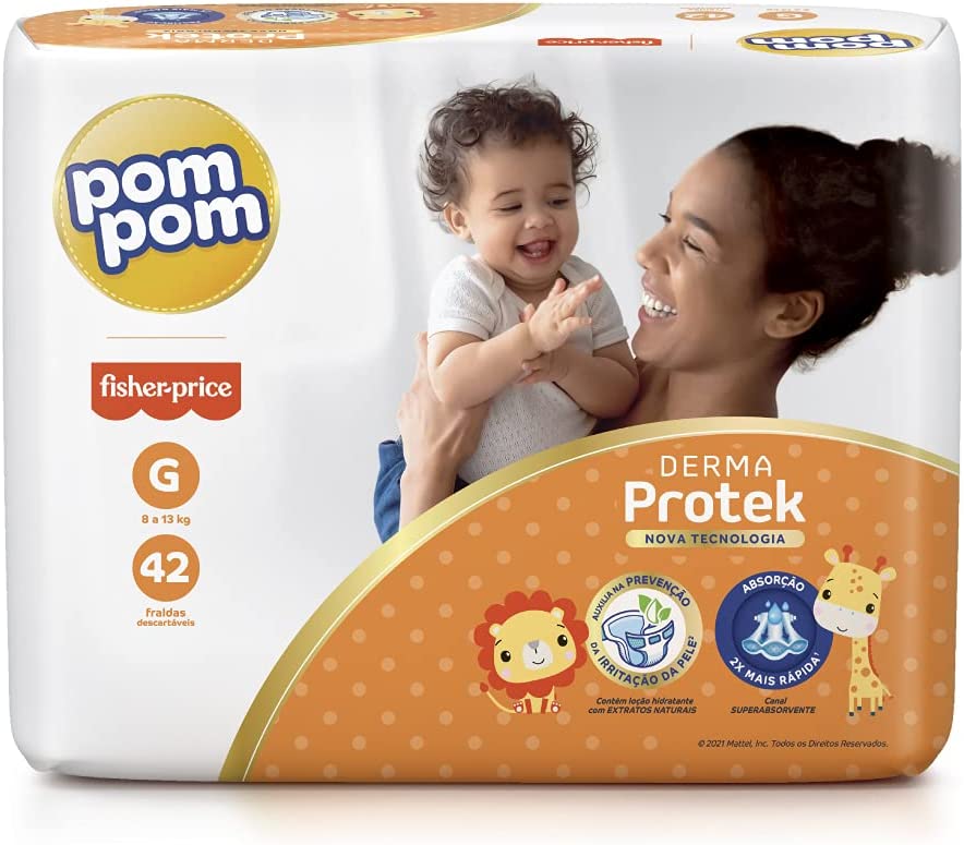 Fralda Pom Pom Derma Protek Mega G 42Un