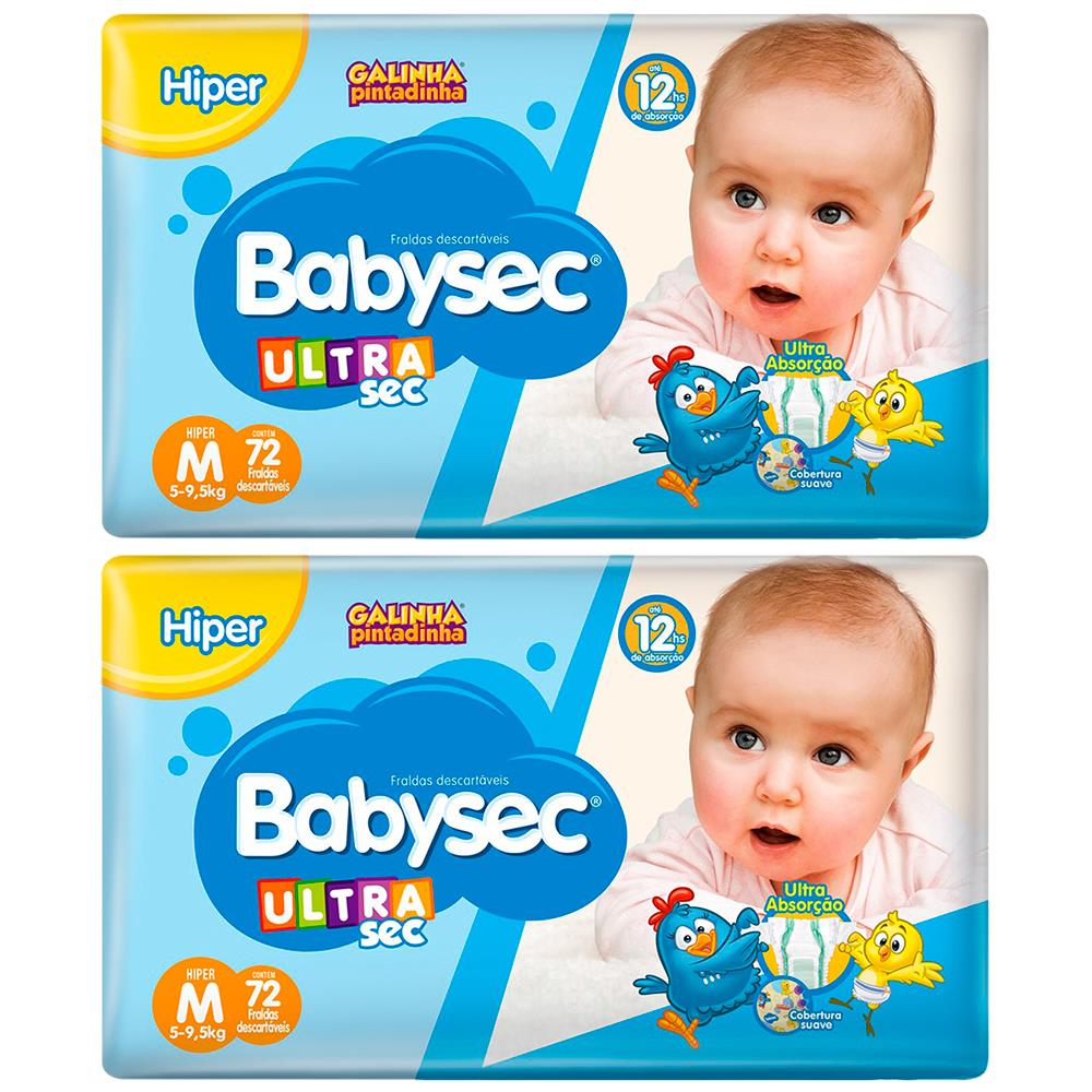 Kit Fralda Babysec UltraSec Galinha Pintadinha M – 144 Unidades