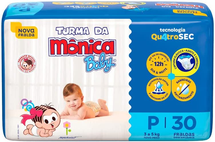 Fralda Turma da Monica Baby Jumbo 30 Unidades