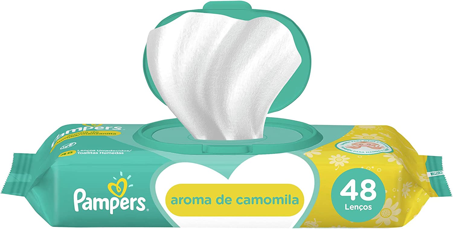 Lenços Umedecidos Pampers Aroma De Camomila 48 Unidades