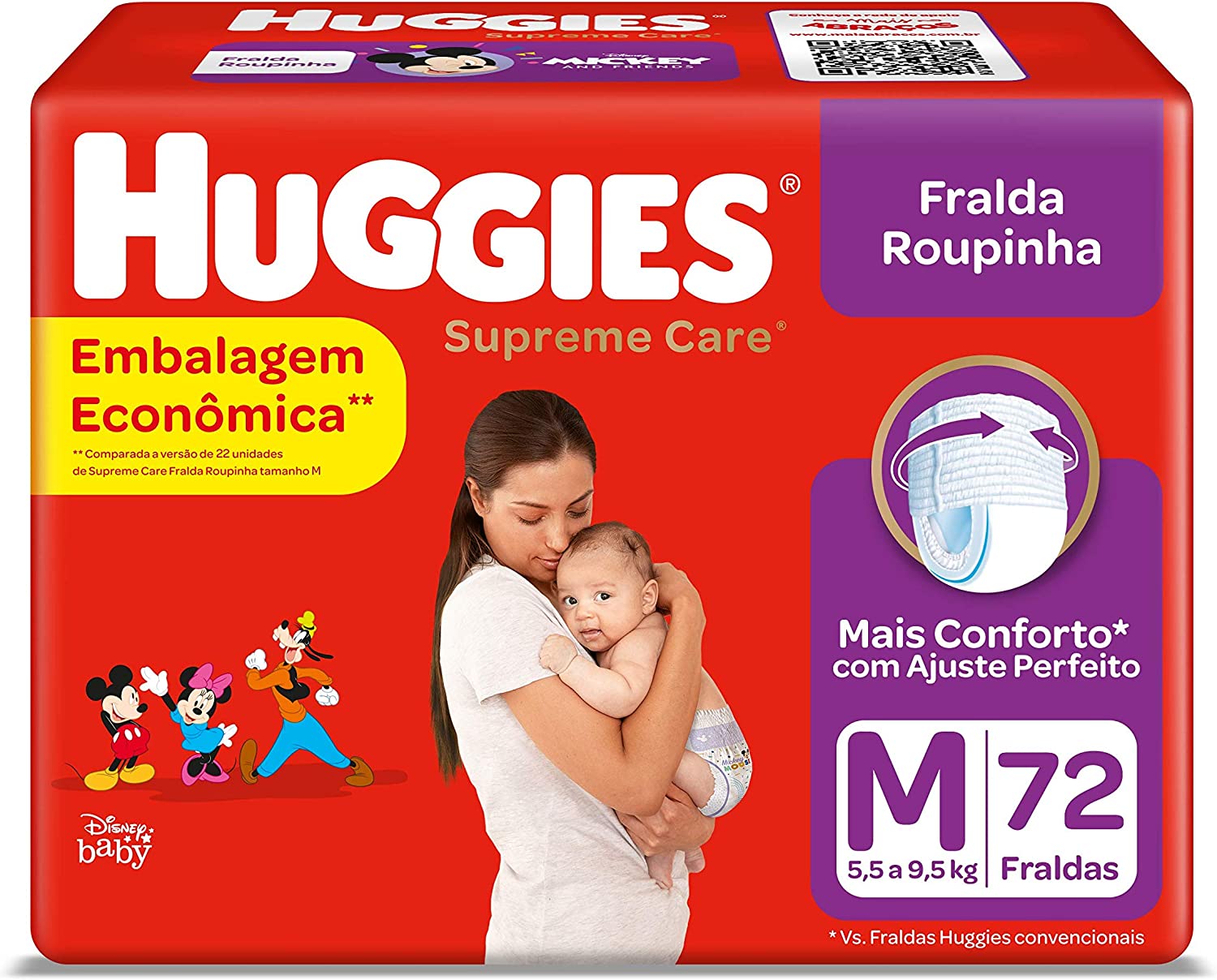 Fralda Huggies Supreme Care Roupinha M – 72 fraldas