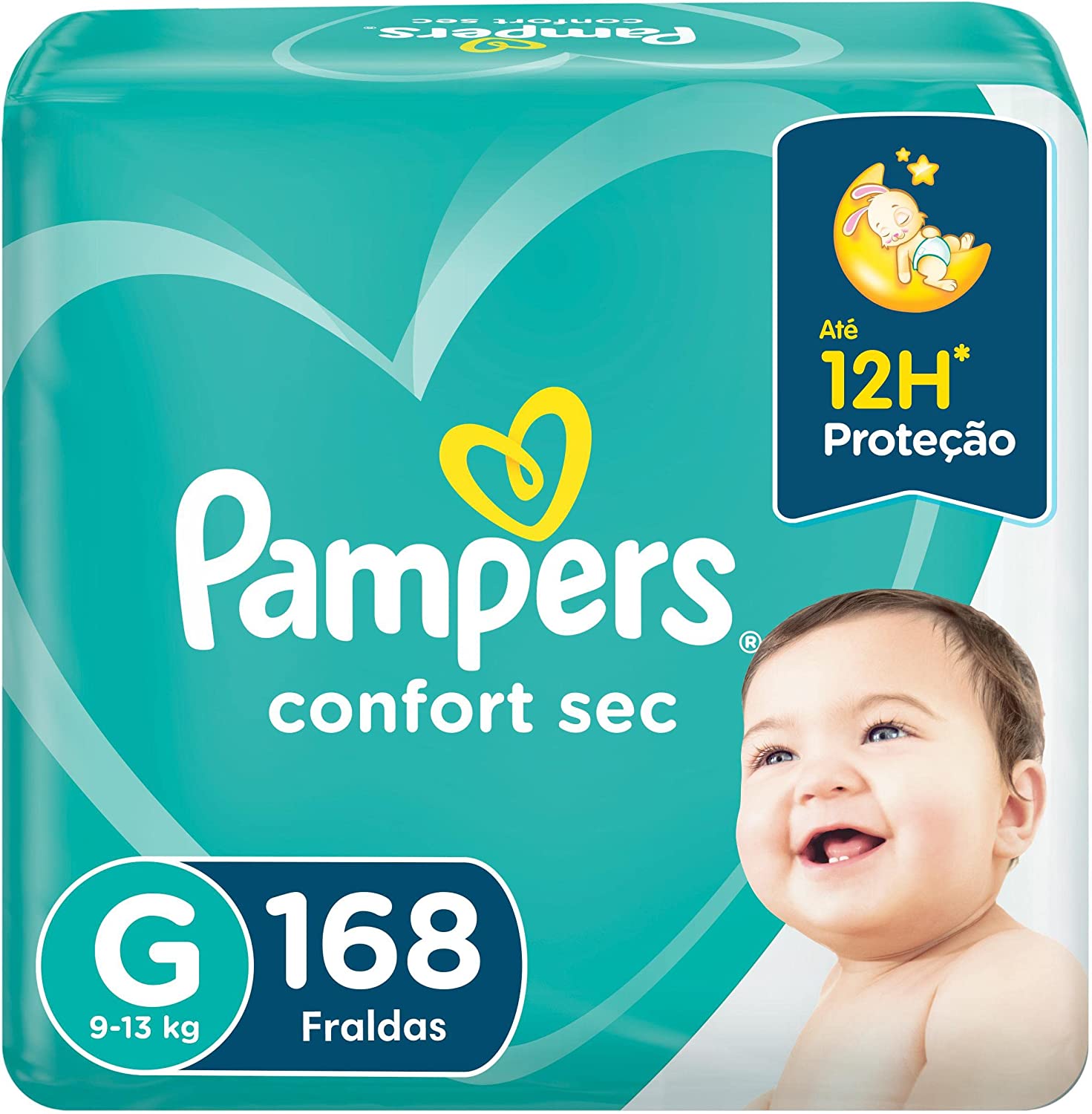 Fraldas Pampers Confort Sec G 168 Unidades