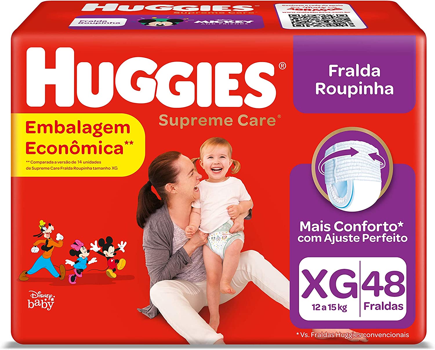 Fralda Huggies Supreme Care Roupinha XG – 48 fraldas