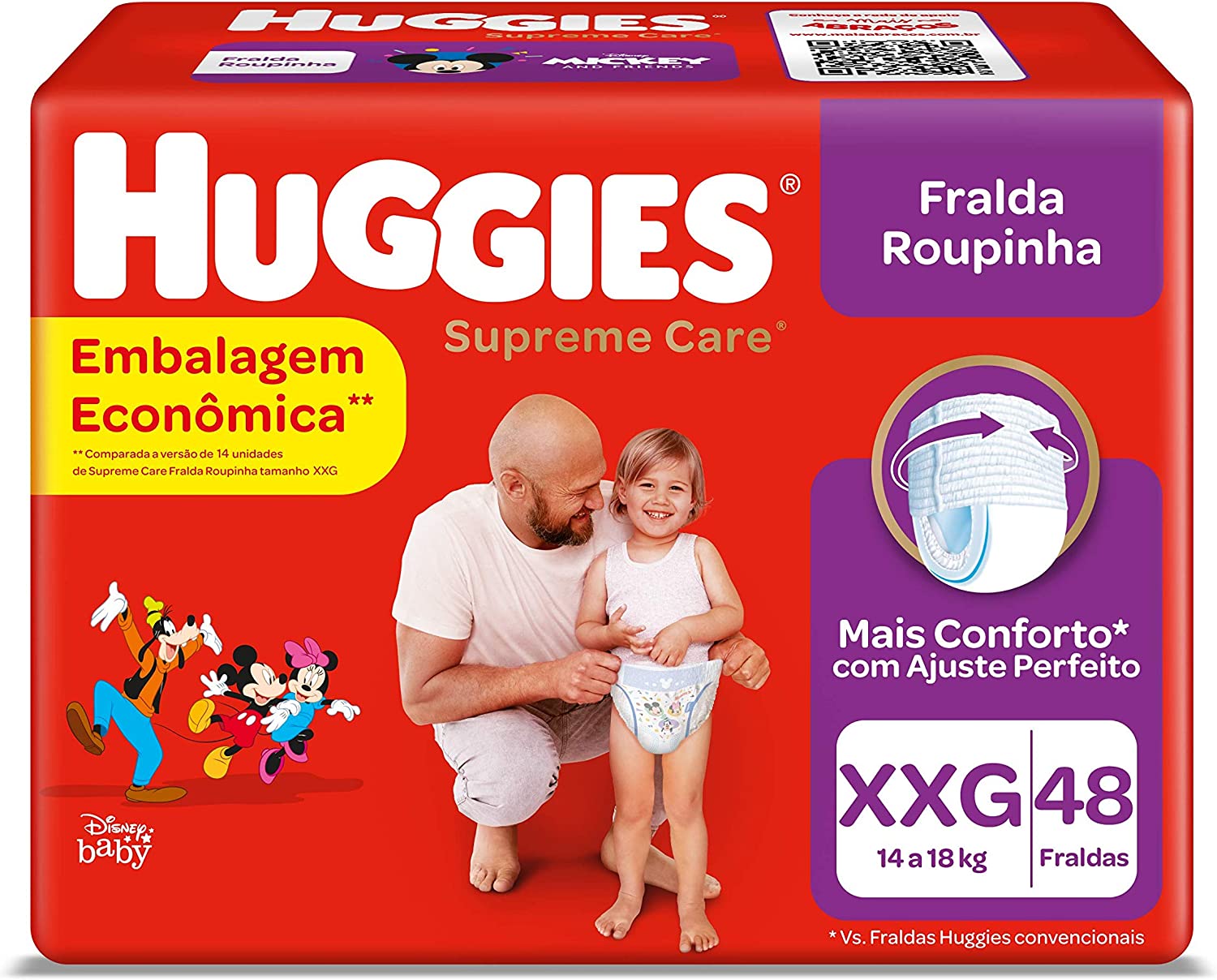 Fralda Huggies Supreme Care Roupinha XXG – 48 fraldas