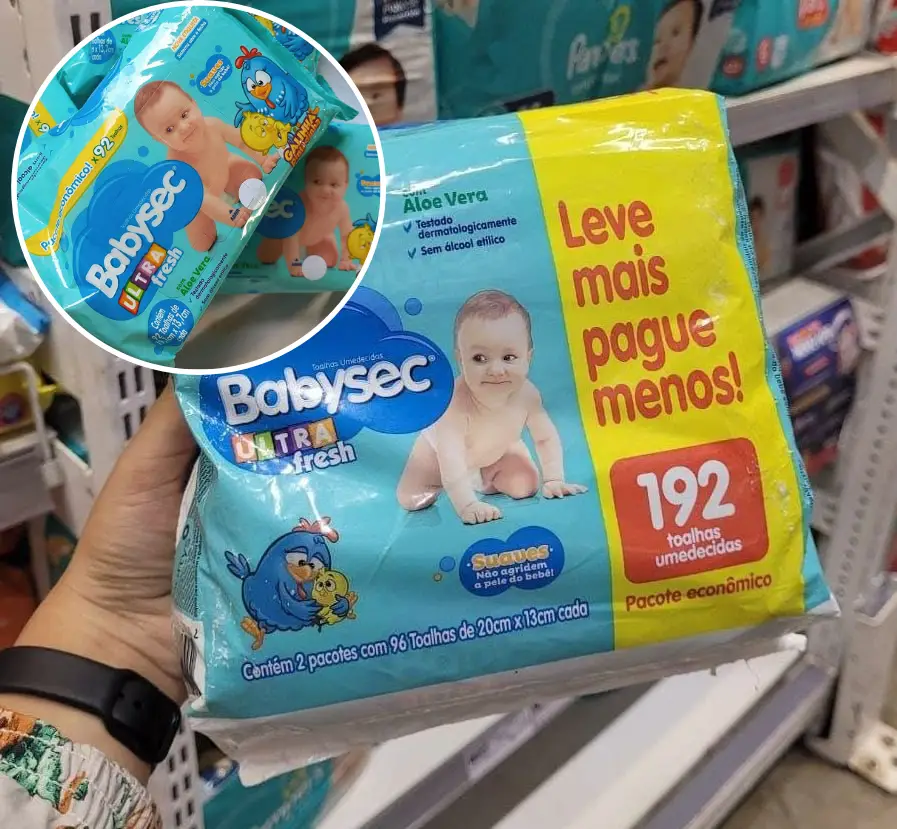 Lenço Umedecido Babysec Galinha Pint Ultrafresh 192 Unidades