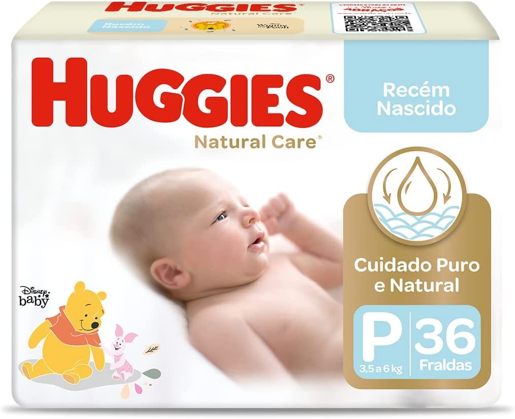 Fralda Huggies NATURAL CARE P 36 unidades