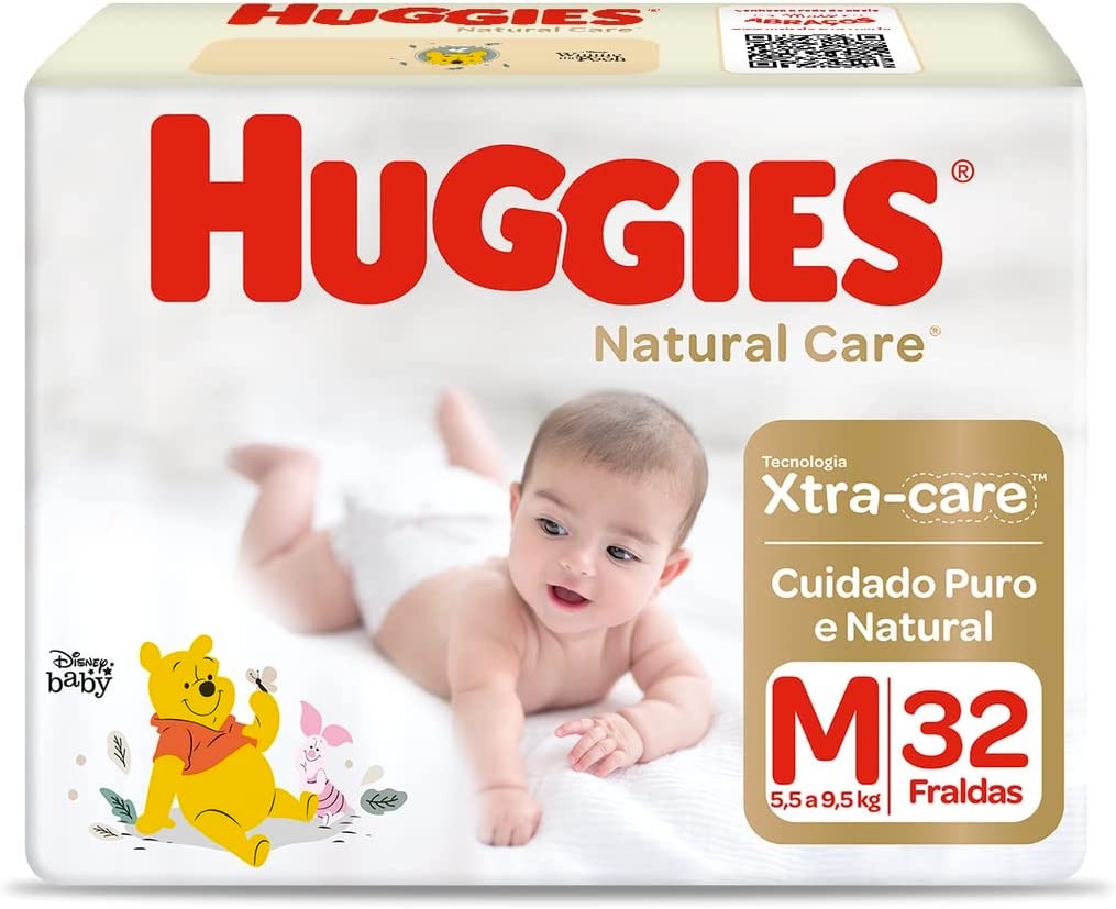 Fralda Huggies NATURAL CARE M 32 unidades