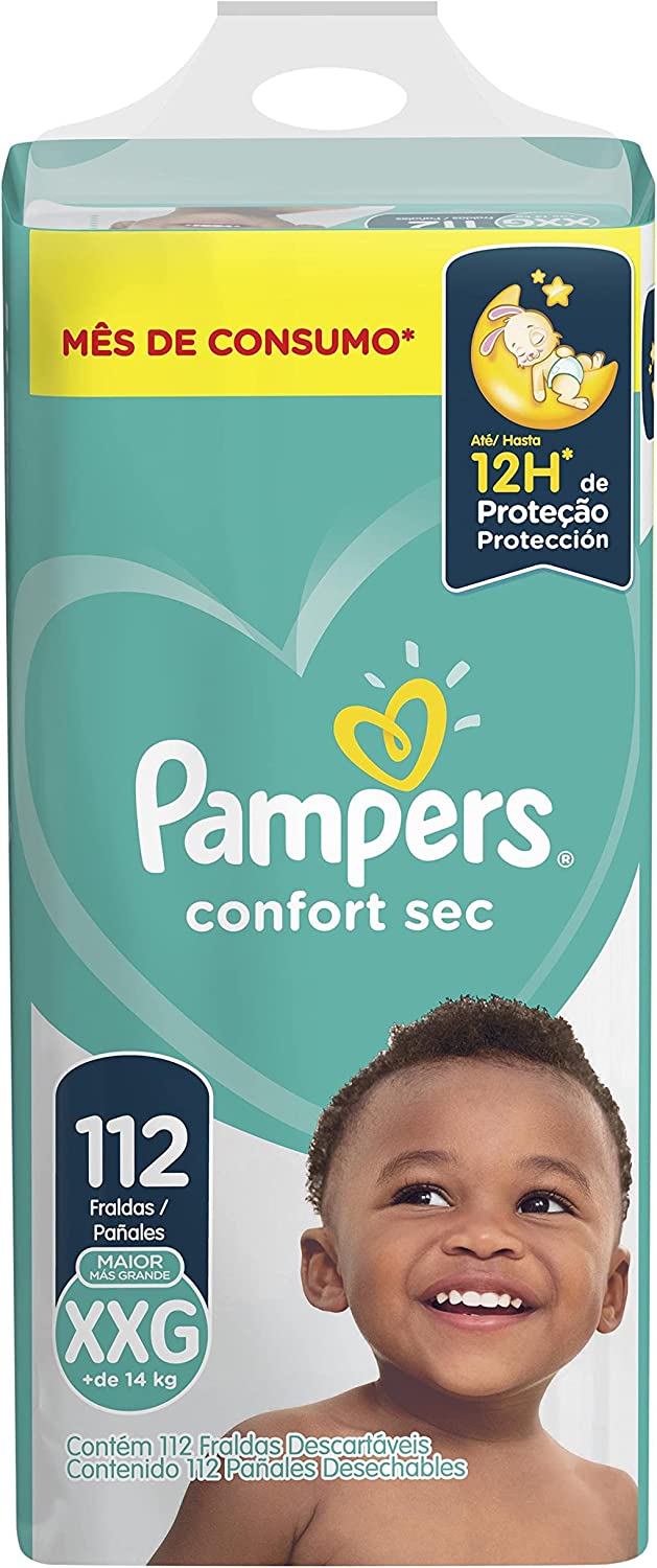 Fraldas Pampers Confort Sec XXG 112 Unidades