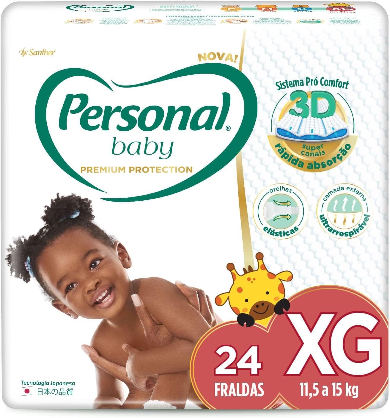 Fralda Personal Baby Premium Protection XG 24 unidades