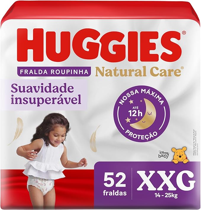 XXG HUGGIES Fralda Huggies Natural Care Roupinha 52 Unidades